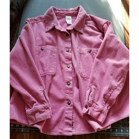 9s Roamans Vintage Pink Corduroy Button 